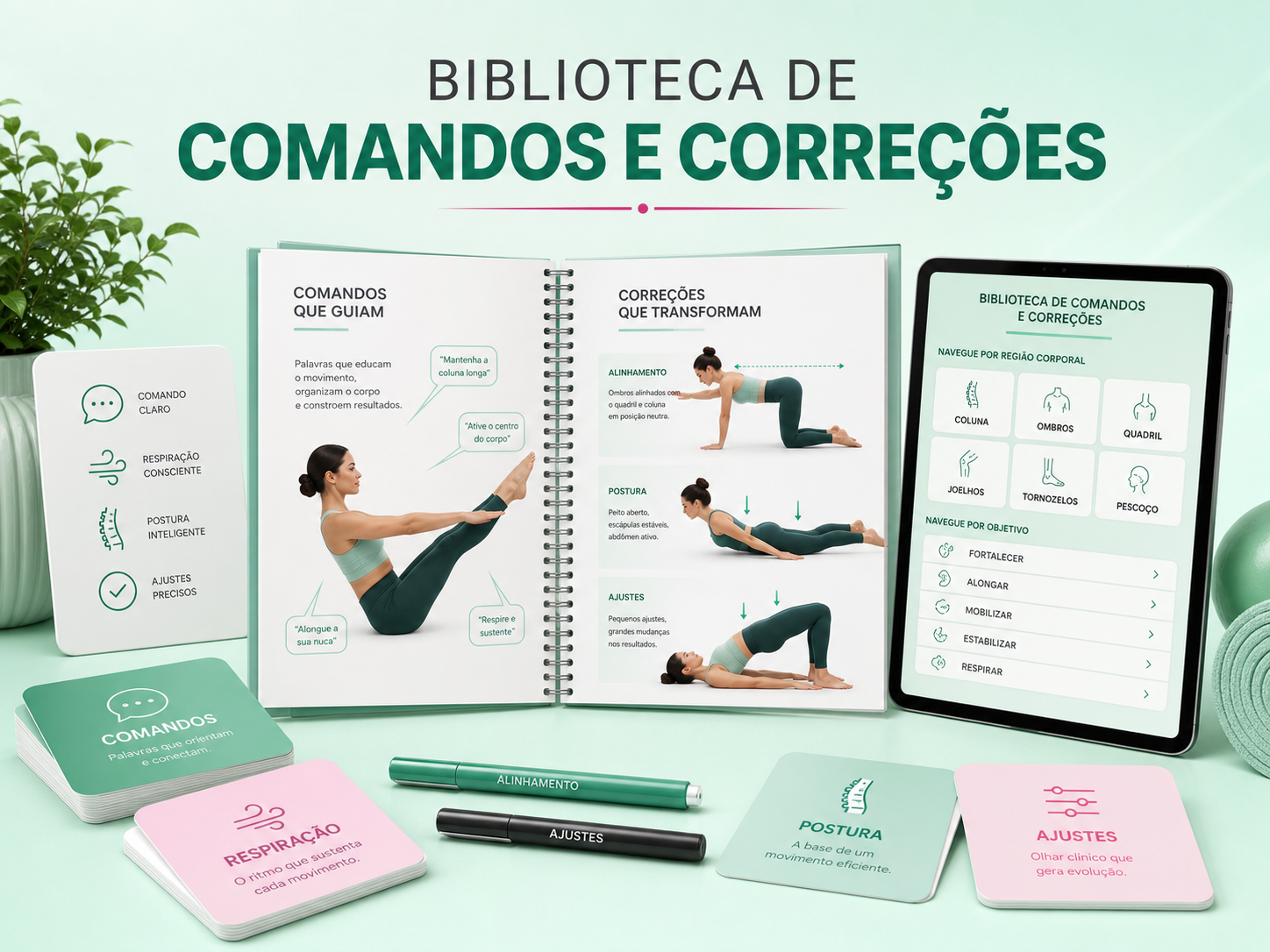 Biblioteca de comandos e correções de Pilates